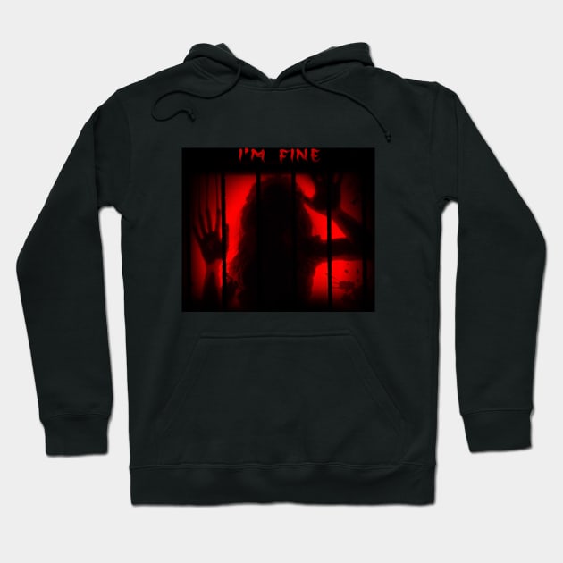 Zombie Enclosed in the Chest -  I'm Fine Halloween Hoodie by Acid_rain